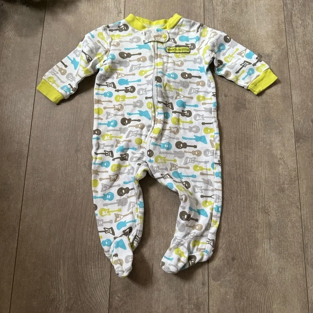Y2K Carter’s Guitar One-Piece Mommy's Rockstar Baby Boy's Footies Size 3 Months